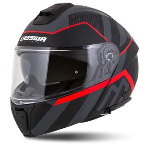 Cassida Modulo 2.1 Profil Casque de moto rabattable noir mat-gris-rouge