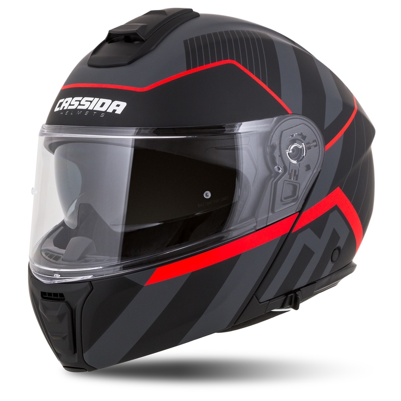 Cassida Modulo 2.1 Profil Casque de moto rabattable noir mat-gris-rouge