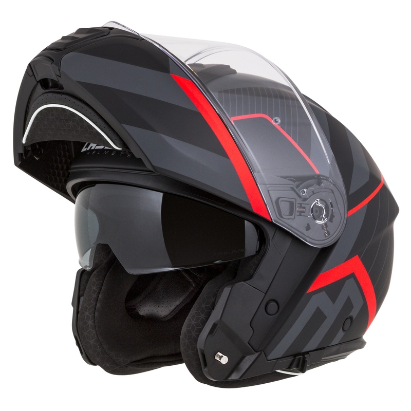 Cassida Modulo 2.1 Profil Casque de moto rabattable noir mat-gris-rouge