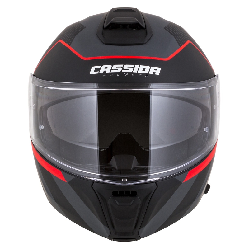Cassida Modulo 2.1 Profil Casque de moto rabattable noir mat-gris-rouge