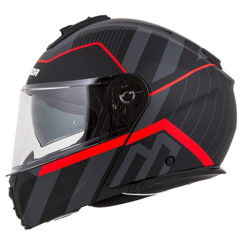 Cassida Modulo 2.1 Profil Casque de moto rabattable noir mat-gris-rouge