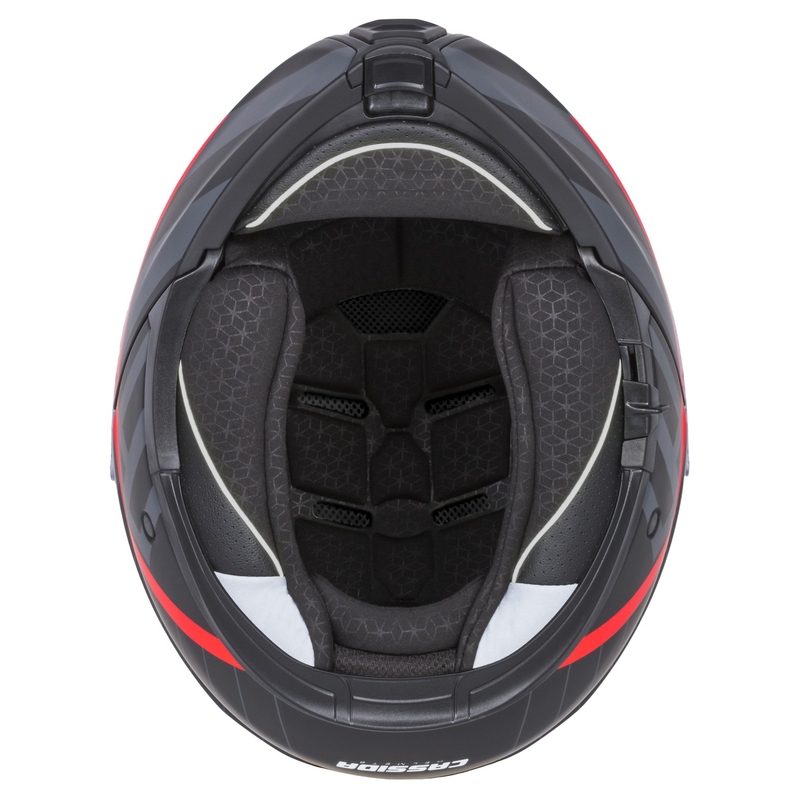 Cassida Modulo 2.1 Profil Casque de moto rabattable noir mat-gris-rouge