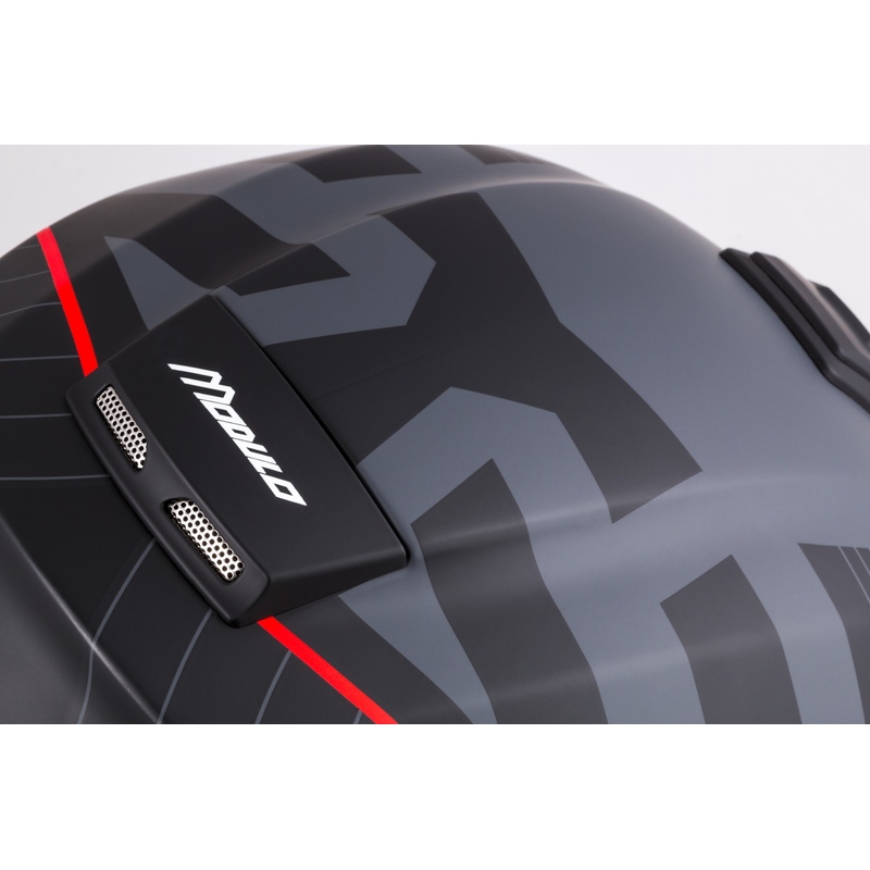 Cassida Modulo 2.1 Profil Casque de moto rabattable noir mat-gris-rouge
