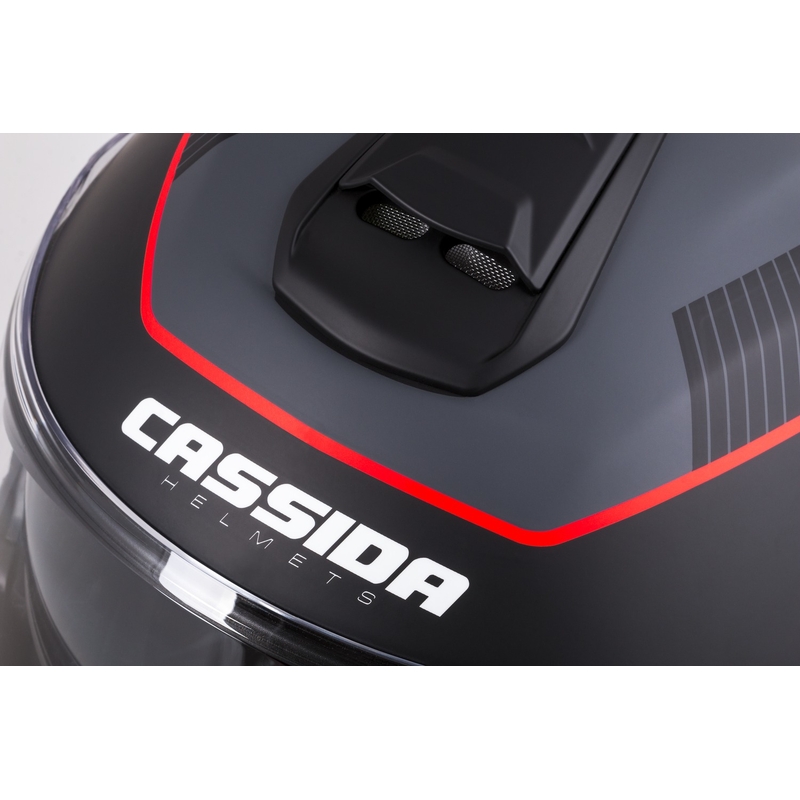 Cassida Modulo 2.1 Profil Casque de moto rabattable noir mat-gris-rouge