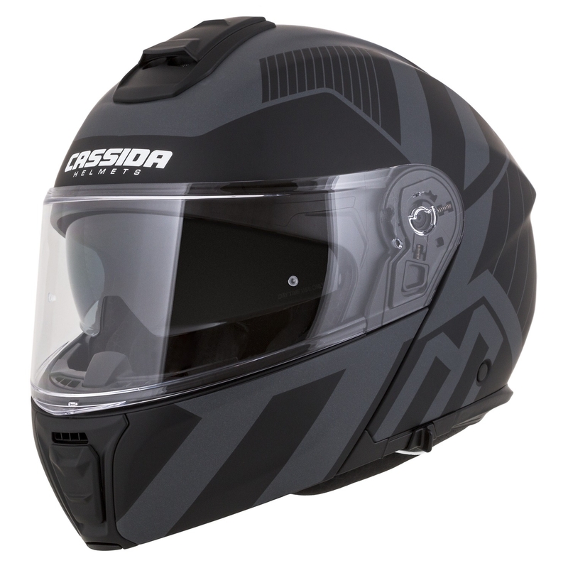 Cassida Modulo 2.1 Profile Vision casque moto à visière relevable noir mat-gris réfléchissant