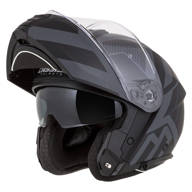 Cassida Modulo 2.1 Profile Vision casque moto à visière relevable noir mat-gris réfléchissant