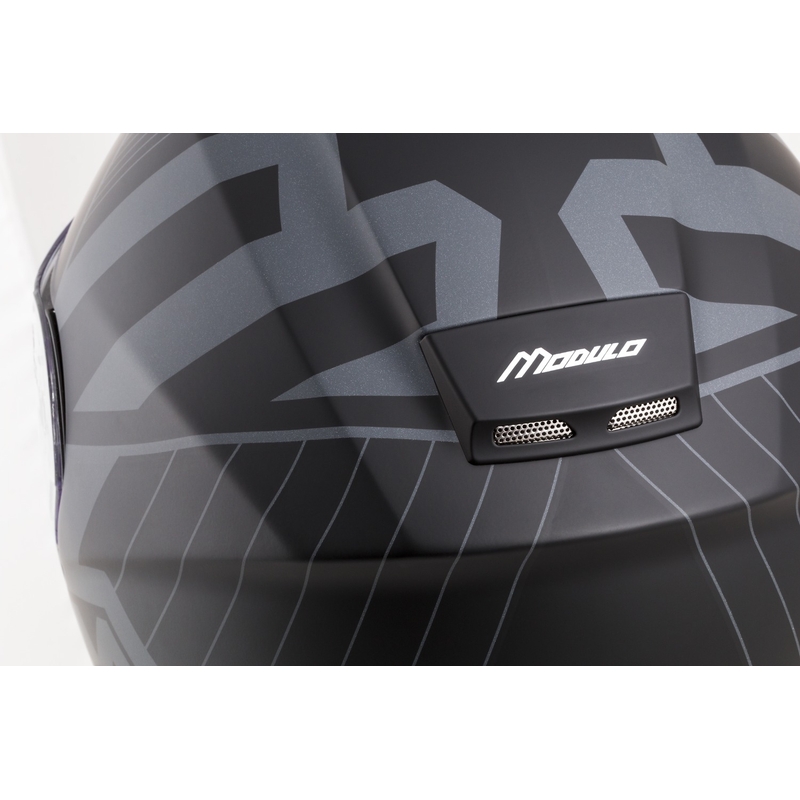 Cassida Modulo 2.1 Profile Vision casque moto à visière relevable noir mat-gris réfléchissant