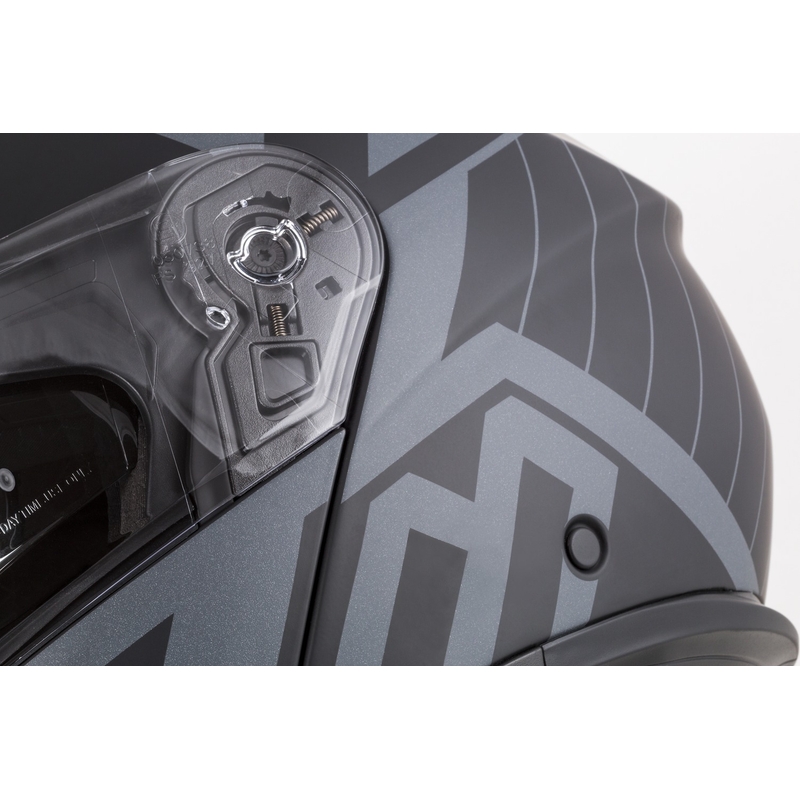 Cassida Modulo 2.1 Profile Vision casque moto à visière relevable noir mat-gris réfléchissant