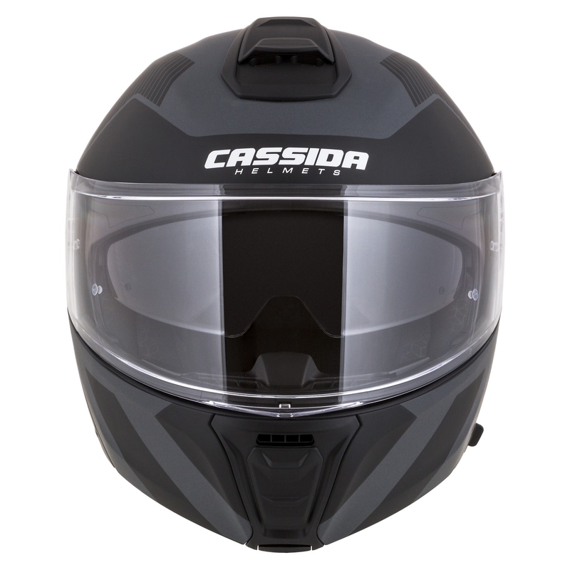Cassida Modulo 2.1 Profile Vision casque moto à visière relevable noir mat-gris réfléchissant