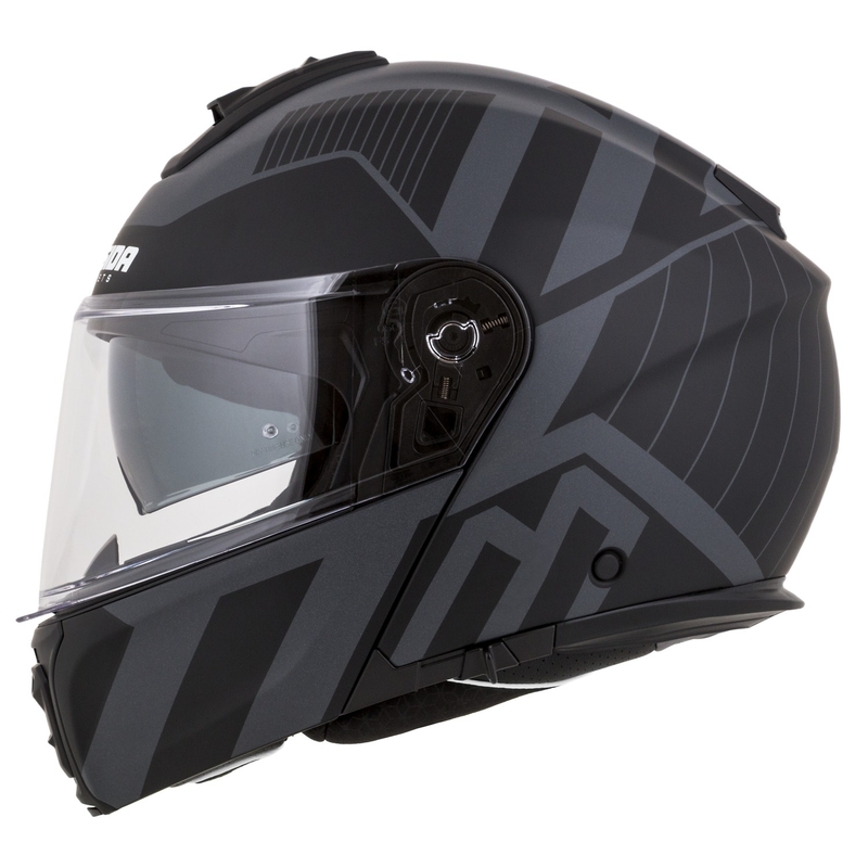 Cassida Modulo 2.1 Profile Vision casque moto à visière relevable noir mat-gris réfléchissant