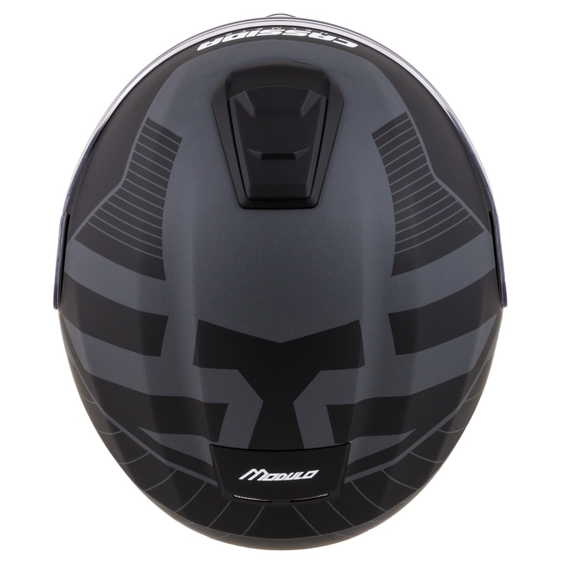 Cassida Modulo 2.1 Profile Vision casque moto à visière relevable noir mat-gris réfléchissant