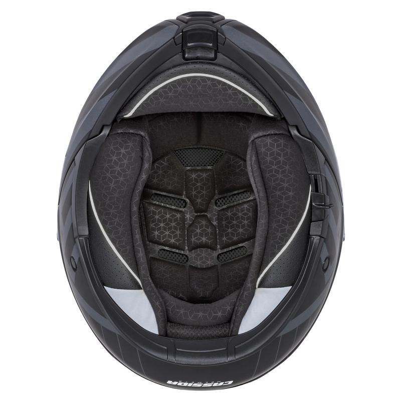 Cassida Modulo 2.1 Profile Vision casque moto à visière relevable noir mat-gris réfléchissant