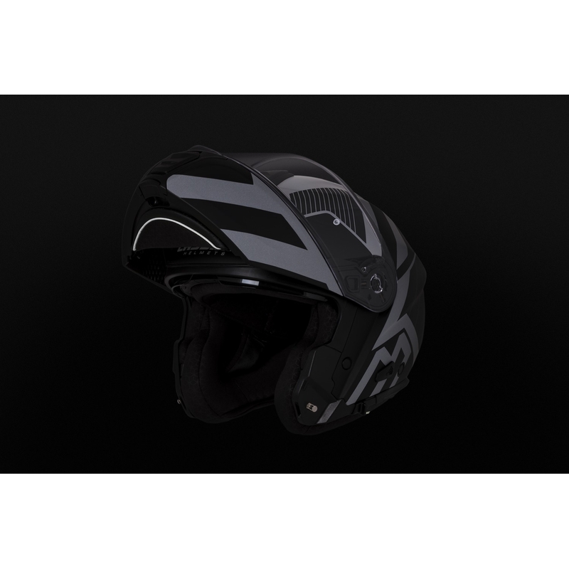 Cassida Modulo 2.1 Profile Vision casque moto à visière relevable noir mat-gris réfléchissant