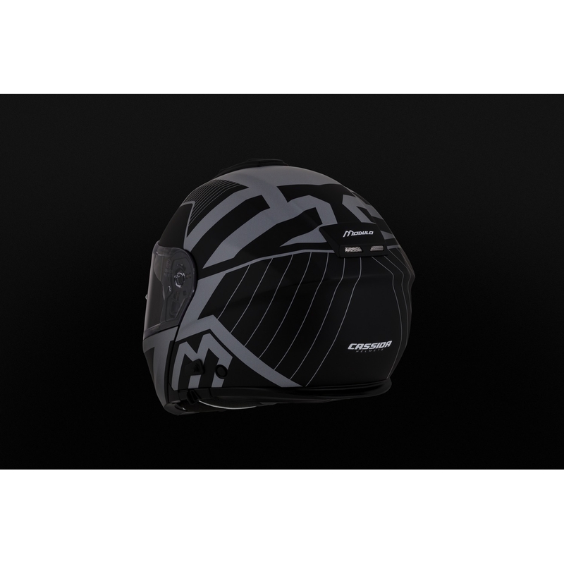 Cassida Modulo 2.1 Profile Vision casque moto à visière relevable noir mat-gris réfléchissant