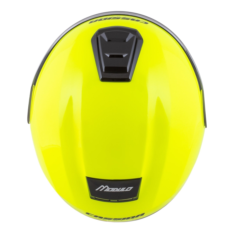 Casque moto modulable Cassida Modulo 2.1 Compass fluo jaune-noir-argent-rouge