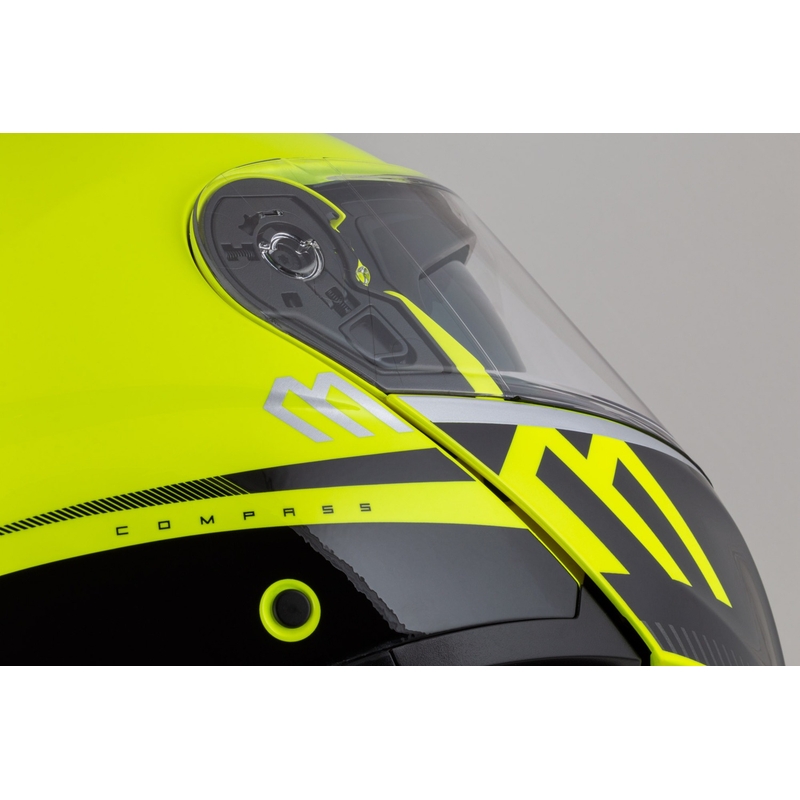Casque moto modulable Cassida Modulo 2.1 Compass fluo jaune-noir-argent-rouge