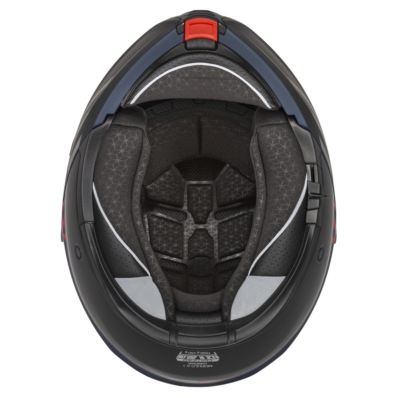 Cassida Modulo 2.1 Compass casque moto à visière relevable bleu mat rouge perle