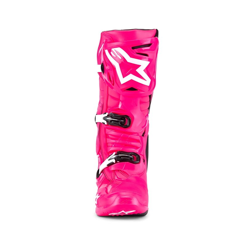 Bottes de moto Alpinestars Tech 10 rose-noir-blanc