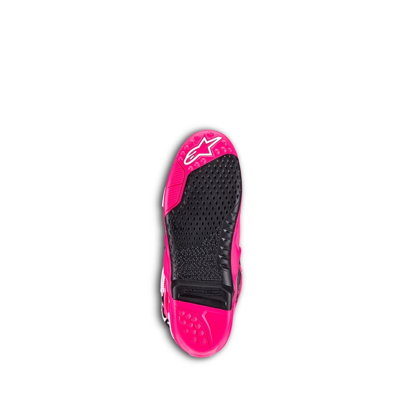 Bottes de moto Alpinestars Tech 10 rose-noir-blanc
