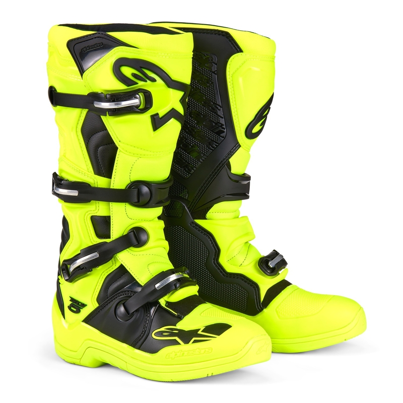 Bottes moto Alpinestars Tech 5 jaune fluo-noir
