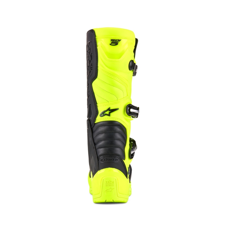 Bottes moto Alpinestars Tech 5 jaune fluo-noir