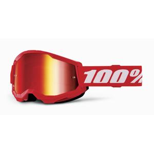 Masques motocross enfants 100% STRATA 2 rouge plexi rouge