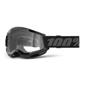 Lunettes de motocross enfants 100% STRATA 2 noir plexi transparent