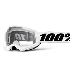 Lunettes de motocross enfants 100% STRATA 2 blanc plexi clair
