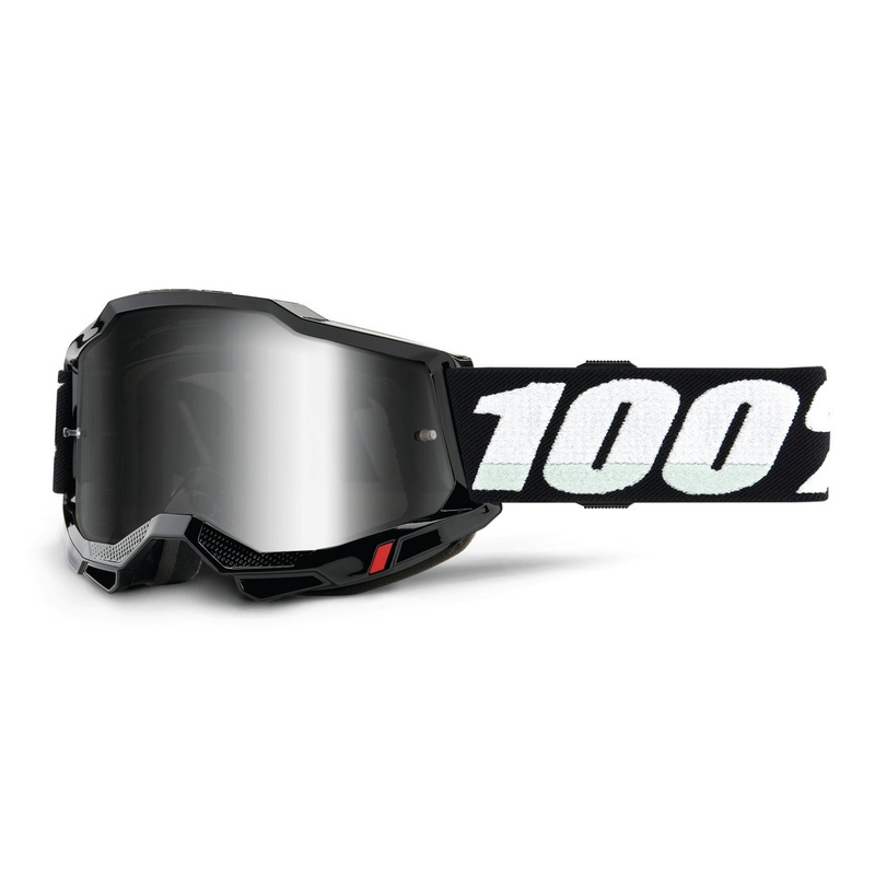 Lunettes de motocross pour enfants 100% BLACK ACCURI silver plexi