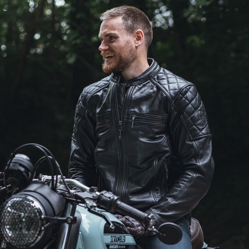 Oxford Route 73 2.0 Veste de moto en cuir noir