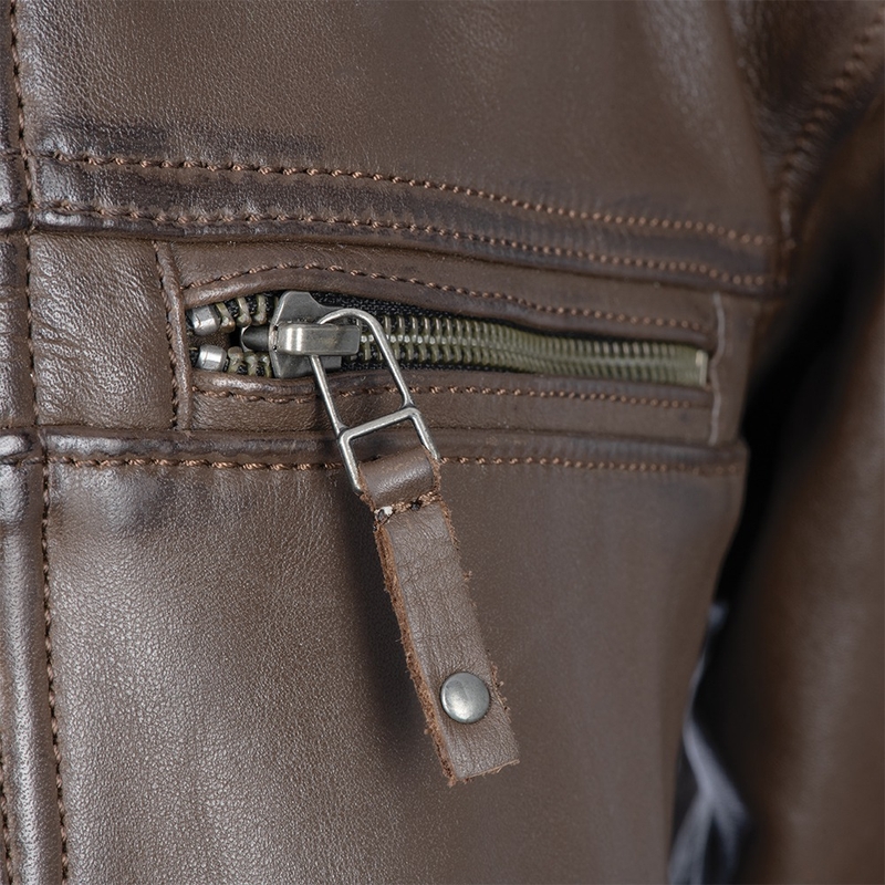 Oxford Route 73 2.0 Veste de moto en cuir marron soldes