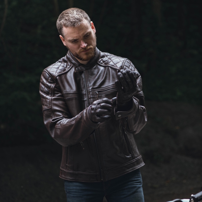 Oxford Route 73 2.0 Veste de moto en cuir marron soldes