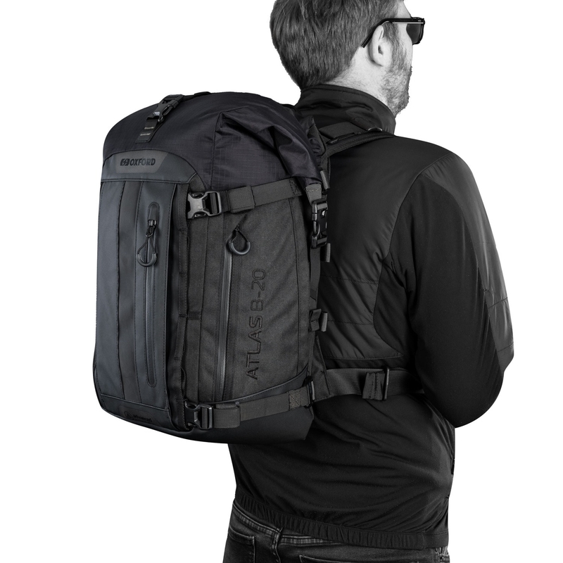 Sac à dos de moto Oxford Atlas B-20 Advanced 20 l noir