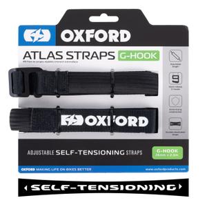Oxford Atlas G-Hook luggage straps 2 pcs black 26mm x 2m