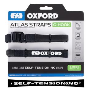 Oxford Atlas G-Hook luggage straps 2 pcs black 17 mm x 1.2 m