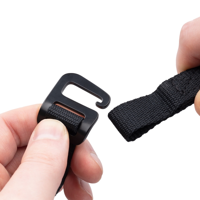 Oxford Atlas G-Hook luggage straps 2 pcs black 17 mm x 1.2 m