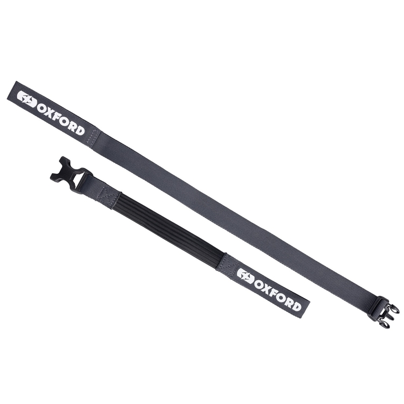 Sangles de bagages Oxford Atlas B-Clip 2 pcs gris 26 mm x 2 m