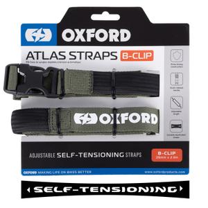 Sangles de bagages Oxford Atlas B-Clip 2 pcs vert 26 mm x 2 m