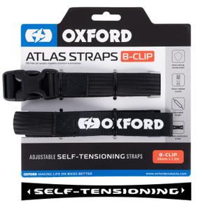 Sangles de bagages Oxford Atlas B-Clip 2 pcs noir 26 mm x 1.2 m