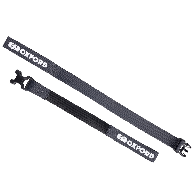 Sangles de bagages Oxford Atlas B-Clip 2 pcs gris 26 mm x 1.2 m