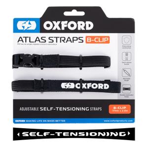 Sangles de bagages Oxford Atlas B-Clip 2 pcs noir 17 mm x 2 m
