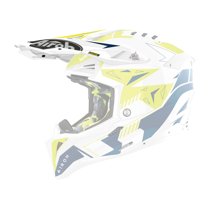 Visière de casque pour Airoh Aviator Spin jaune-bleu brillant