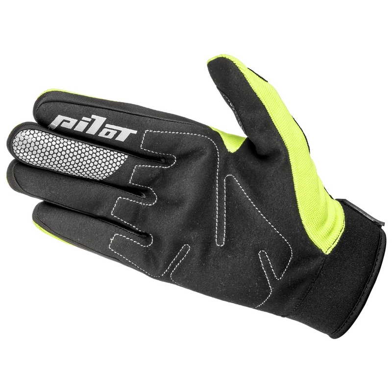 Gants motocross enfants Pilot Pioneer jaune fluo-noir-rouge