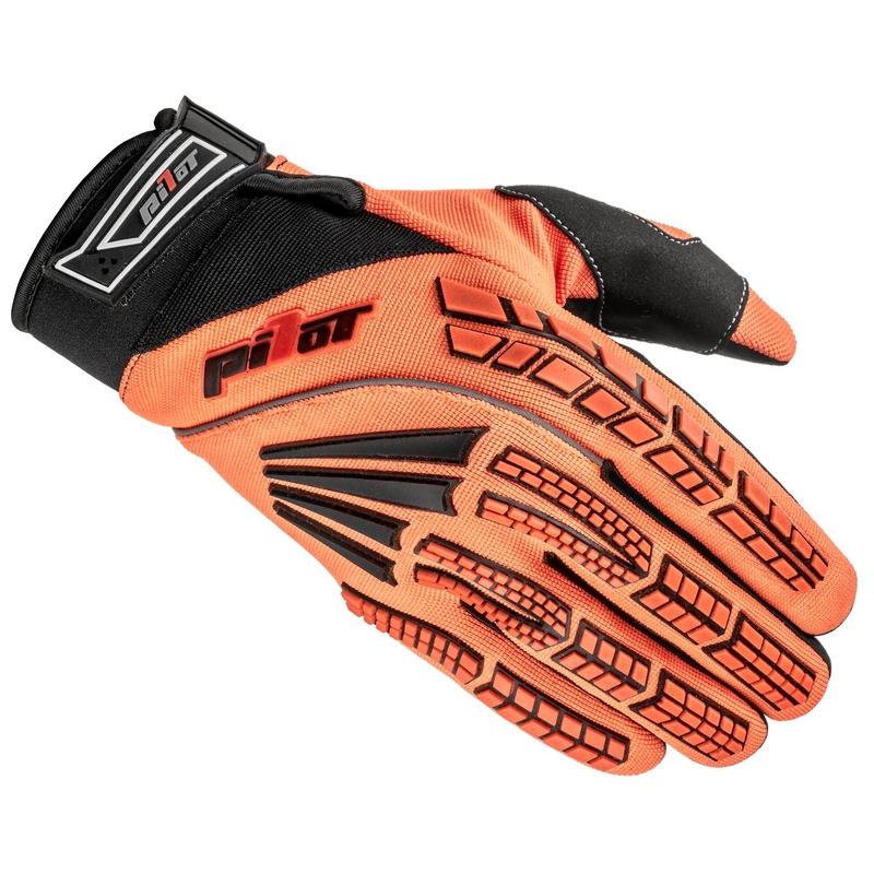Gants motocross enfants Pilot Pioneer orange fluo-noir