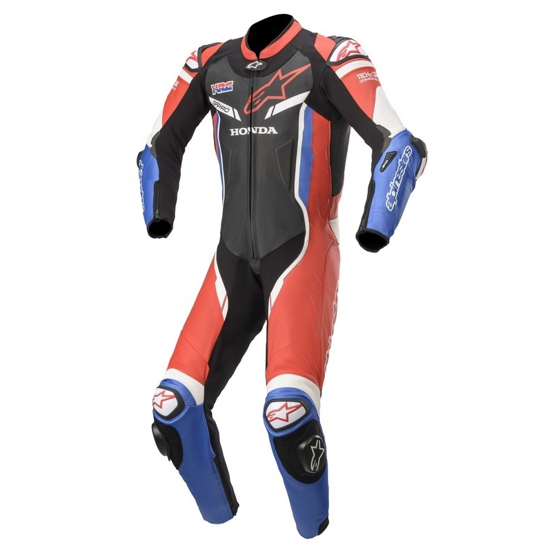 Combinaison cuir une pièce Alpinestars GP Pro 3 Honda collection TECH-AIR compatible noir-rouge-bleu-blanc