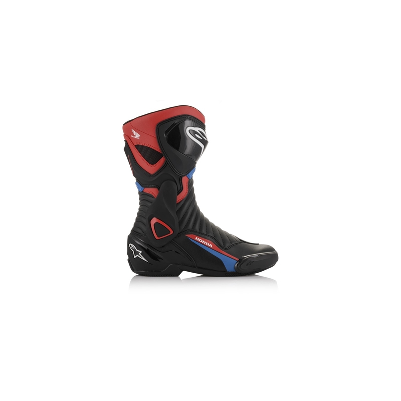 Bottes de moto Alpinestars S-MX 6 Honda Collection Noir-Rouge-Bleu-Blanc