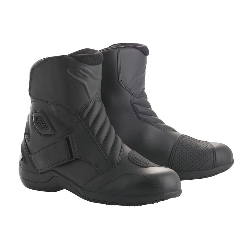 Bottes de moto Alpinestars New Land Drystar Honda Collection noires et rouges
