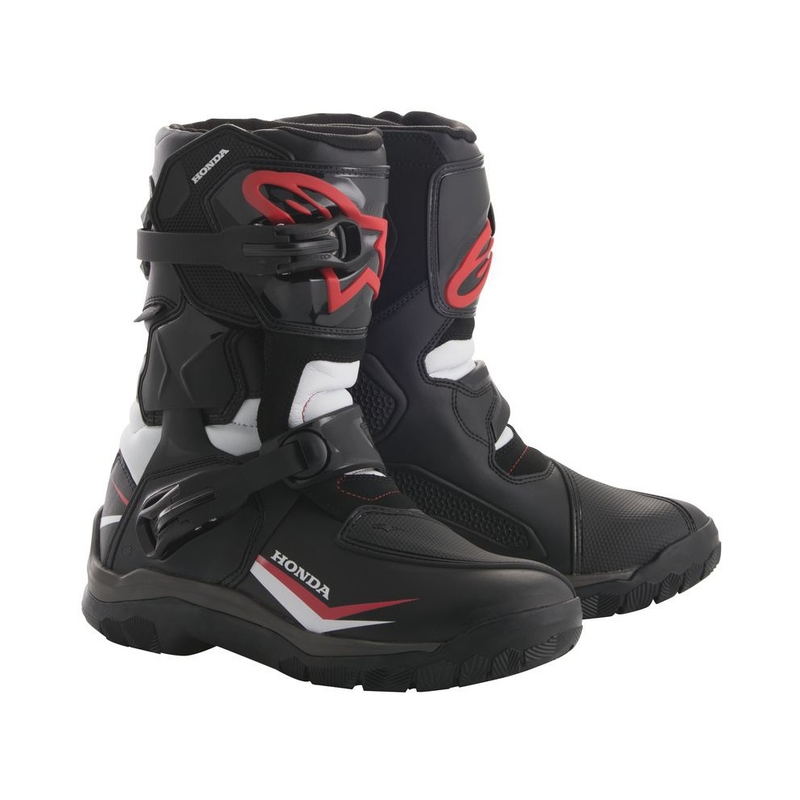 Bottes de moto Alpinestars Belize Drystar Honda Collection noires, blanches et rouges