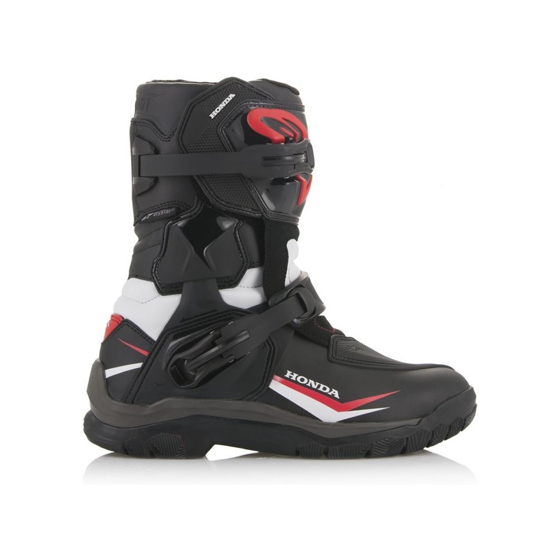 Bottes de moto Alpinestars Belize Drystar Honda Collection noires, blanches et rouges