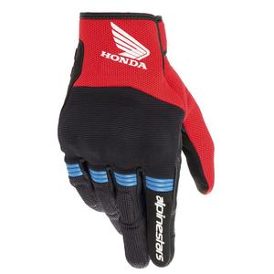 Gants moto Alpinestars Copper Honda collection 2025 noir-rouge-bleu